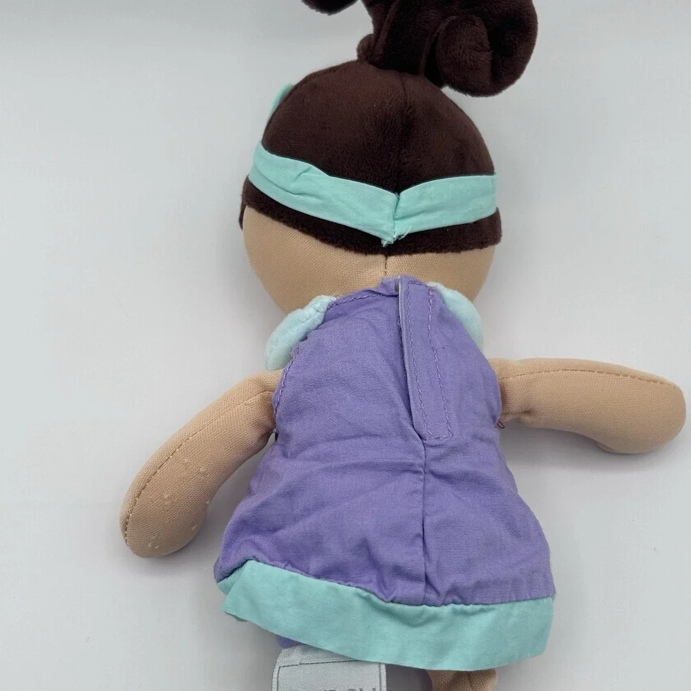 Doudou et Compagnie Paris Doll Brunette Girl‎ Purple Dress Plush Stuffed 13